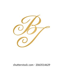 BJ initial logo design vektor stock