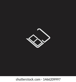 BJ Initial Logo letters with rotate squere template