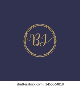 BJ Initial logo template, Creative fashion logo design, wedding concept -vector