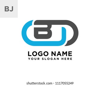 BJ initial logo template vexctor