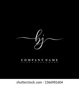 BJ Initial luxury handwriting logo vector