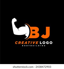 BJ Initial Monogramm für Fitness oder Fitness-Logo mit kreativem Stil Design