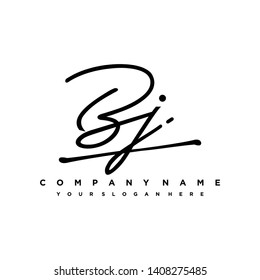BJ initial signature logo. handwriting logo template vector,