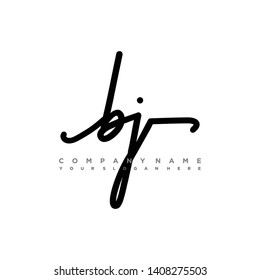 BJ initial signature logo. handwriting logo template vector,