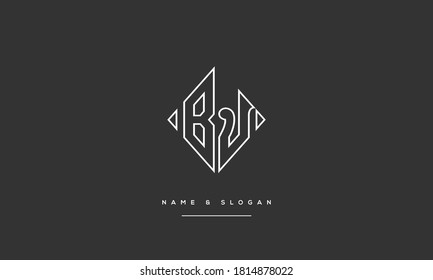 BJ ,JB ,B,J  Abstract Letters Logo Monogram