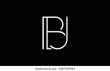 BJ, JB, Monograma del logotipo de las letras abstractas