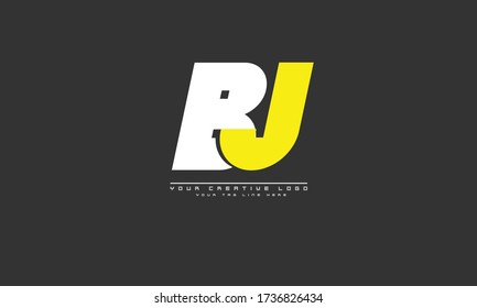 plantilla de monograma del logotipo del vector abstracto de BJ JB