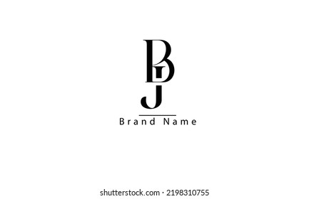 BJ JB abstract vector logo monogram template