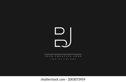 plantilla de monograma del logotipo del vector abstracto de BJ JB B J