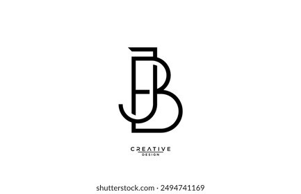 BJ, JB, B, J, Abstract Letters Logo Monogram