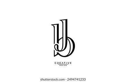 BJ, JB, B, J, Abstract Letters Logo Monogram