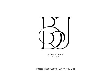 BJ, JB, B, J, Abstract Letters Logo Monogram