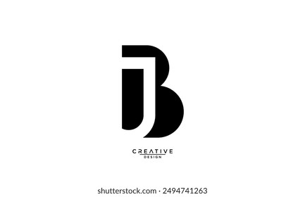 BJ, JB, B, J, Letras Abstractas Logo Monograma