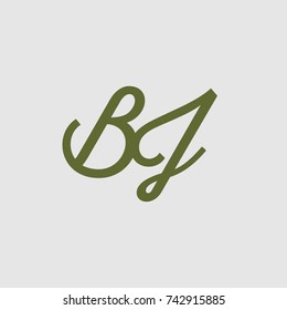  BJ Letter creative square background