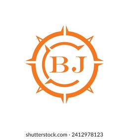 BJ letter design. BJ letter technology logo design on a white background.