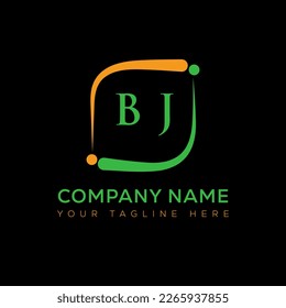 Diseño creativo del logo de la carta de BJ. Diseño único de BJ.

