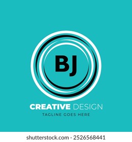BJ carta logotipo criativo design. BJ design único. Ilustração vetorial