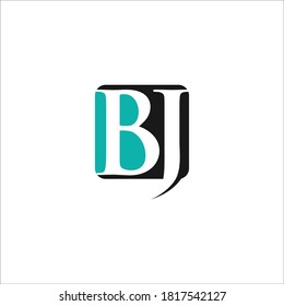 bj letter logo design icon silhouette vector