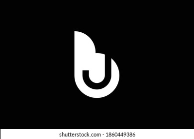 BJ letter logo design on luxury background. JB monogram initials letter logo concept. BJ icon design. JB elegant and Professional white color letter icon design on black background. B J
