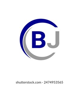 Diseño del logotipo de la letra de BJ sobre fondo negro. Concepto de logotipo de letra de iniciales creativas BJ.