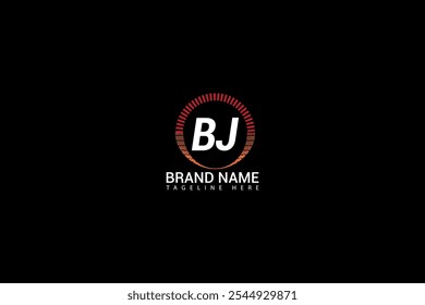Projeto do logotipo da letra BJ no fundo preto. BJ criativo iniciais letra logotipo conceito. Design da letra BJ