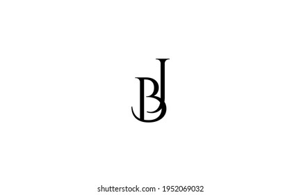 BJ Letter Logo Design With Simple style