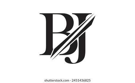 Elementos de Plantilla de diseño de logotipo de letra bj. diseño de logotipo de letra de Vector bj.