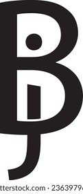 Diseño moderno del logotipo de la letra BJ