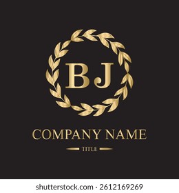 bj logo initial letter luxury royal logo. template symbol. modern golden luxury logo. abstract monogram vector letter mark brand fashion. icon  business monogram boutique font Clothing minimalist.