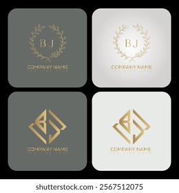 BJ luxury typography letter logo. BJ Creative style logo but still simple lettering and modern. 
