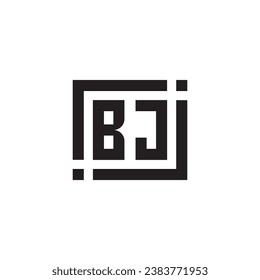BJ minimalist geometric symbol logo in high quality professional design that will print well across any print media