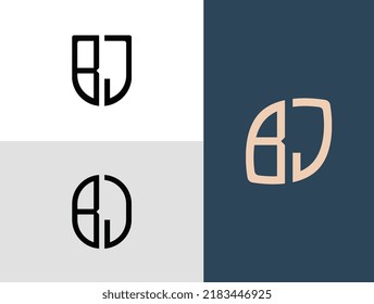 BJ moderne Anfangsbuchstaben Logo Design Vektorbündel. Es ist geeignet, für welche Firma oder Marke diese anfänglich gegründet wird.