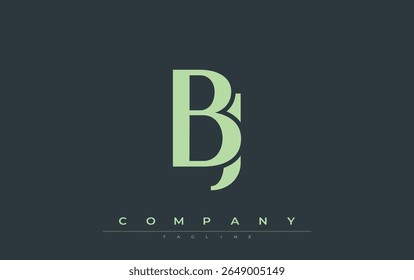 BJ Modern Initials Logo Design. Branding logo with stylized initials showcasing bold design and modern aesthetic. Ideal for professional business branding or creative projects focusing on minimalistic