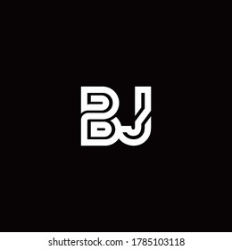 BJ monogram logo with abstract line design template