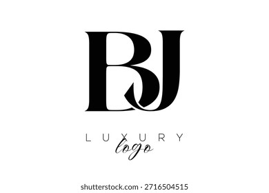 BJ Serif Letter Monogram Typography Logo for Elegant Premium Branding Identity