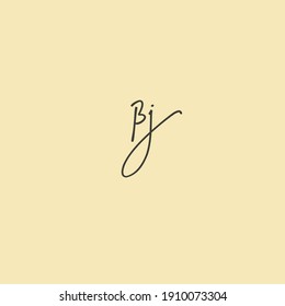 Bj signature initial handwriting vector stylish