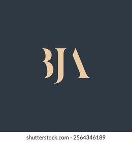 BJA abstract letter logo design. This logo is designed by three abstract letters.