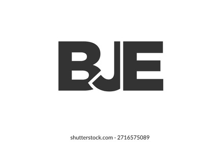 Modelo de design de logotipo BJE com texto em negrito forte e moderno. Logotipo vetorial inicial com tipografia simples e mínima. Identidade de empresa moderna ideal para a presença de marca de empresas.
