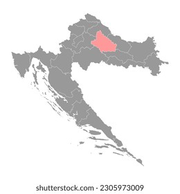 Bjelovar Bilogora сounty map, subdivisions of Croatia. Vector illustration.