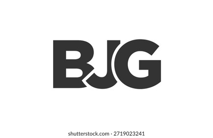 Modelo de design de logotipo BJG com texto em negrito forte e moderno. Logotipo vetorial inicial com tipografia simples e mínima. Identidade de empresa moderna ideal para a presença de marca de empresas.