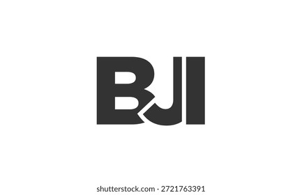 Modelo de design de logotipo BJI com texto em negrito forte e moderno. Logotipo vetorial inicial com tipografia simples e mínima. Identidade de empresa moderna ideal para a presença de marca de empresas.