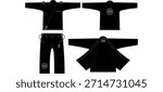 Bjj Gi Jiu Jitsu Karate Suit Uniform Mockup Template Vector