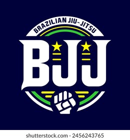BJJ, Jiu-Jitsu, T-Shirt-Design, Vektorgrafik, Logo, Typ