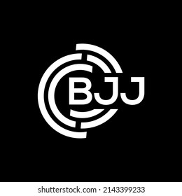 BJJ letter logo design on black background. BJJ creative initials letter logo concept. BJJ letter design.
