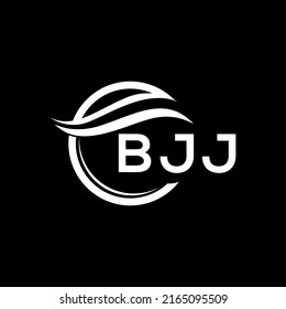 BJJ letter logo design on black background. BJJ creative circle letter logo concept. BJJ letter design.
