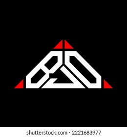 BJO letter logo creative design with vector graphic, BJO simple and modern logo in triangle shape.