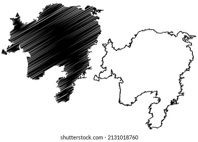 Bjorko island (Republic of Finland) map vector illustration, scribble sketch Björkö map