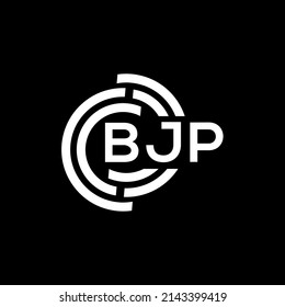 BJP letter logo design on black background. BJP creative initials letter logo concept. BJP letter design.
 svg