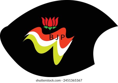 BJP Lotus icon vector stock photo svg