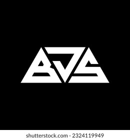 BJS triangle letter logo design with triangle shape. BJS triangle logo design monogram. BJS triangle vector logo template with red color. BJS triangular logo Simple, Elegant, and Luxurious design